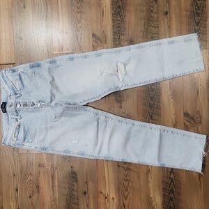 Gap High Rise Vintage Slim Distressed Button Fly Lightwash Jean Naples Size 6/28